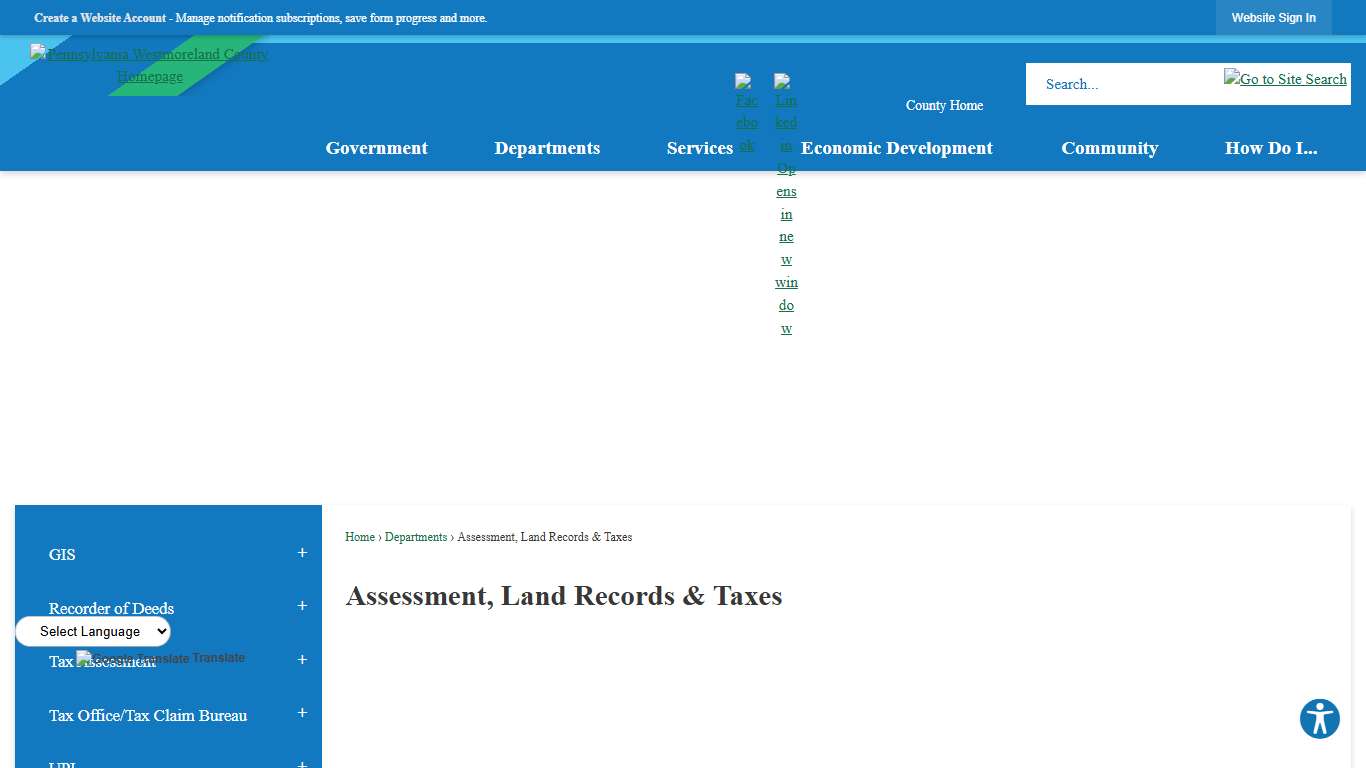 Assessment, Land Records & Taxes Westmoreland County, PA - Official Website